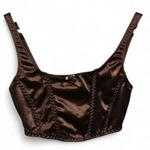 Forever 21 Shimmering Brown Crop Top